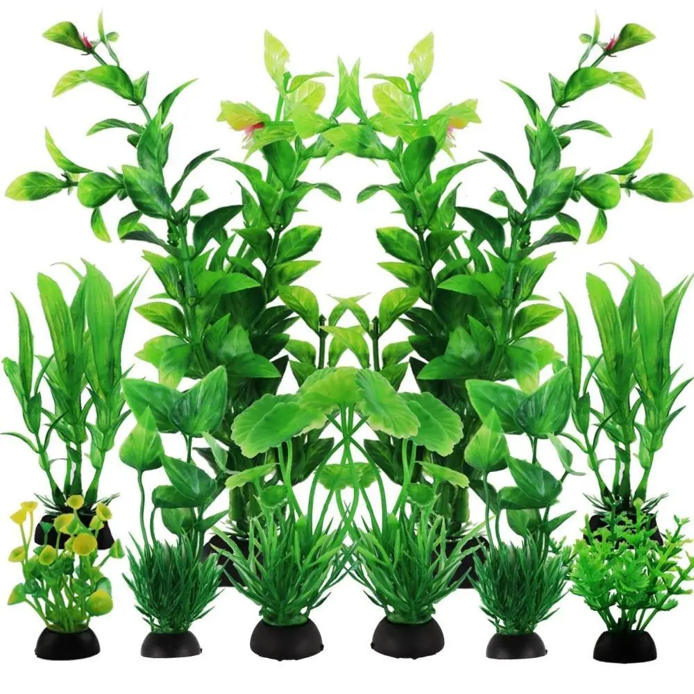 Artificial Aquatic Plants Fish Tank Decoration, 10pcs/set Mixed Style Plastic Fish Tank Decoration Plant, Fish Tank Accessories for Home & Aquarium, Aquarium Decorations, Aquarium Supplies