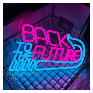 Sign Illuminated "Back To The Future" Neon Sign Wall Art Decor Letter Night Light For Bedroom, Game Room, Bar Party 24.5cmх39cm