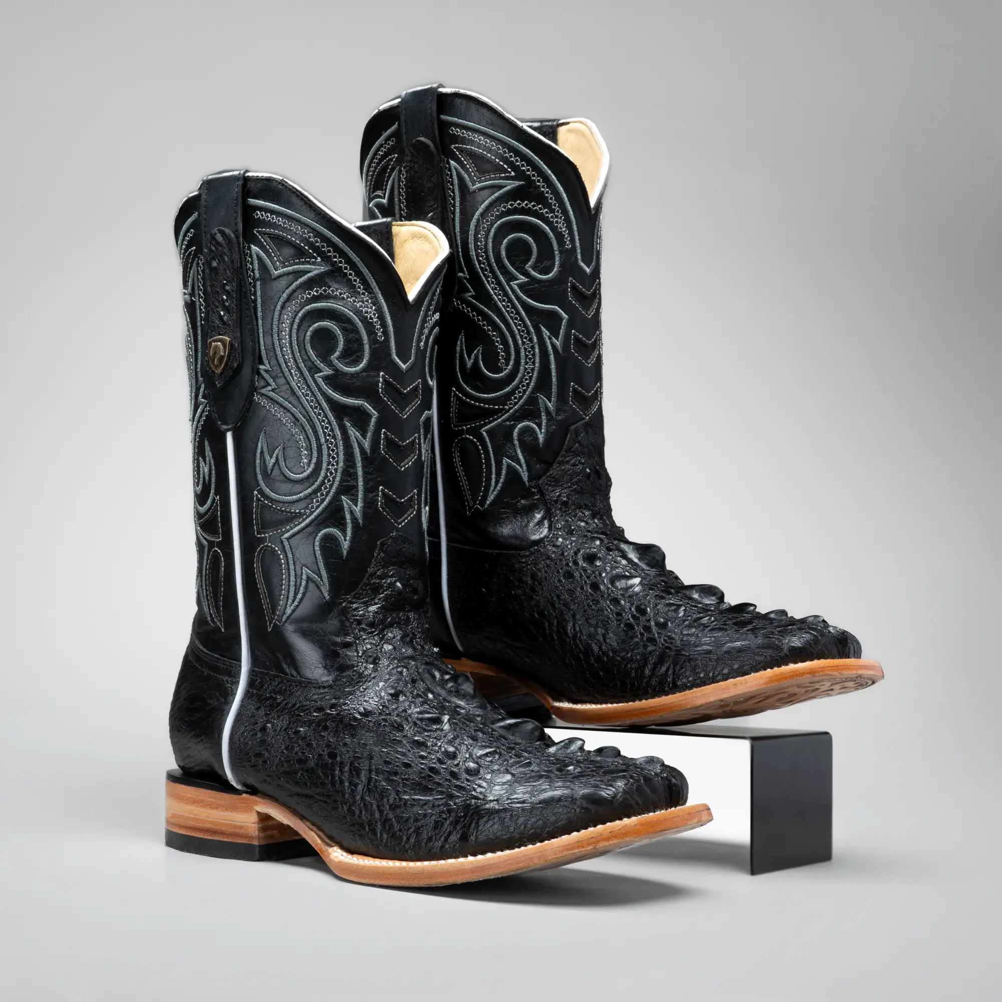 Men's Western Boots: Cowhide Leather Square Toe Cowboy & Rodeo Boots