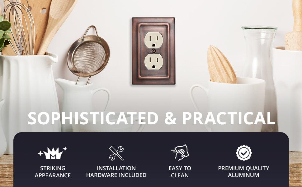 Architectural Toggle Light Switch Wall Plate - White Aluminum