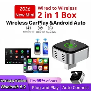 2026 Dual Wireless Carplay Android Adapter, Plug-And-Play Smart Adapter, WiFi Wired/wireless USB Encryptor, Vehicle Connectivity Device