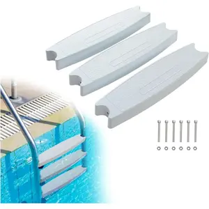 HECASA 18" Universal Pool Ladder Steps Replacement, 300 lbs Weight Capacity Heavy-Duty Molded Plastic Swimming Pool Ladder Rung Step 3Pcs