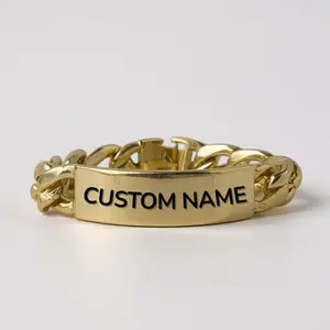 Didiray  14k Gold Plated, Customizable Men's Bracelet, Premium Finish and Durability, Long-Lasting Shine, Elegant Jewelry Gift, Gift for Men