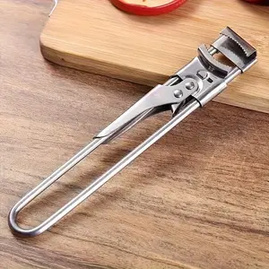 Stainless Steel Manual Can Opener Professional Smooth Edge Cutting Tool Ergonomic Comfort Grip Heavy Duty Design for Round Cans with Lids Kitchen Camping Essentials Rustproof Corrosion Resistant
