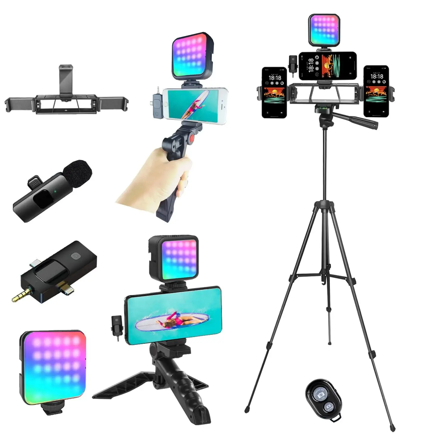 All-in-One Phone Vlogging Kit with 60″ Tripod