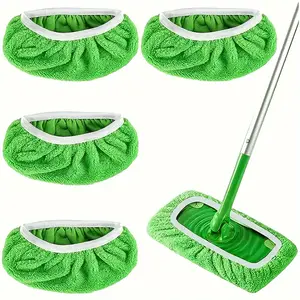 4pcs Premium Reusable Mop Replacement Pads: Washable, Durable, High Absorption for Dry & Wet Cleaning