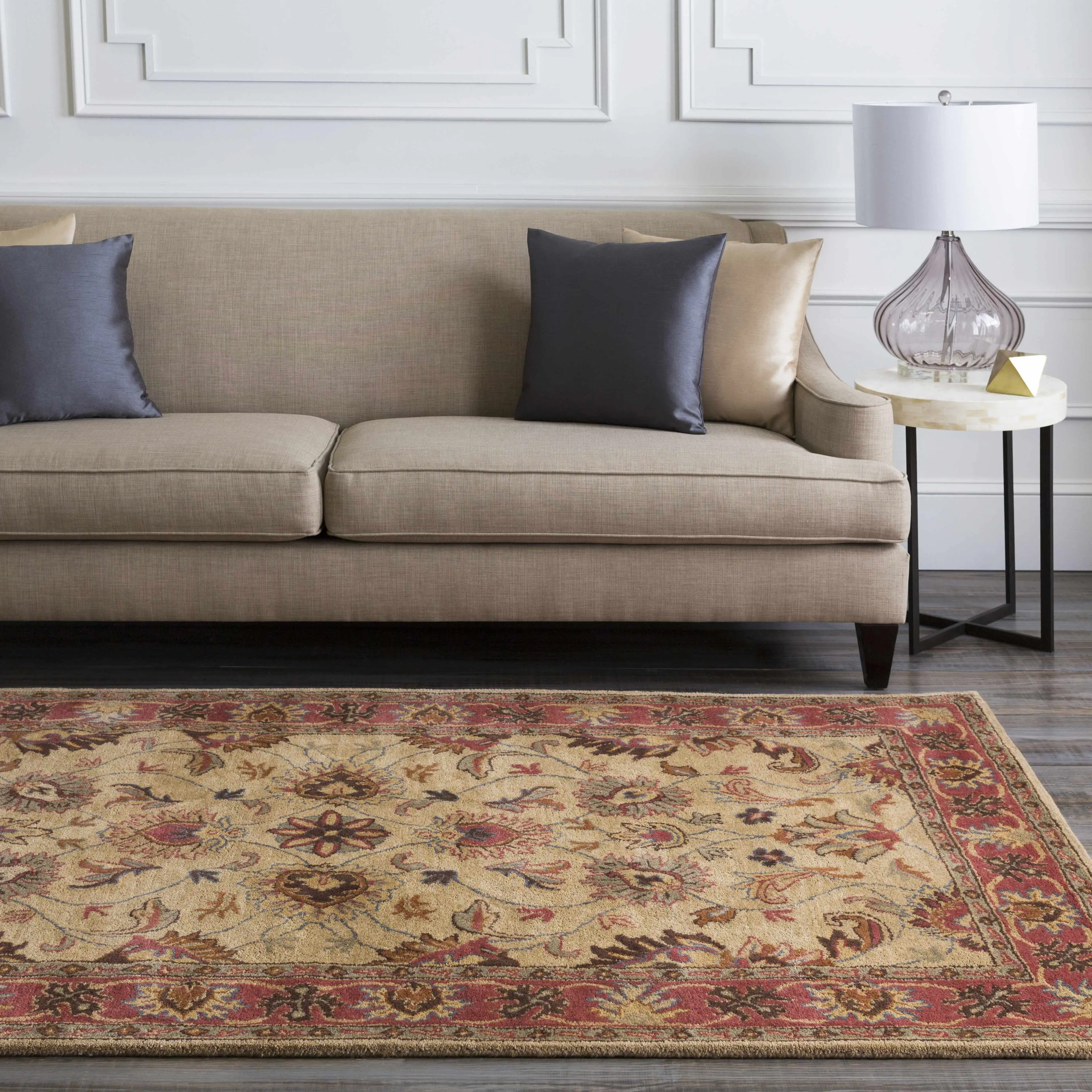 Cherryfield Hand-Tufted 100% Wool Area Rug, Brown & Rust Home Decor Rug, Rectangle Carpet
