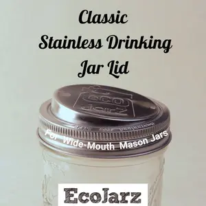 Classic Stainless Drinking Jar Lid - Wide Mouth Classic Stainless Drinking Jar Lid - Wide Mouth