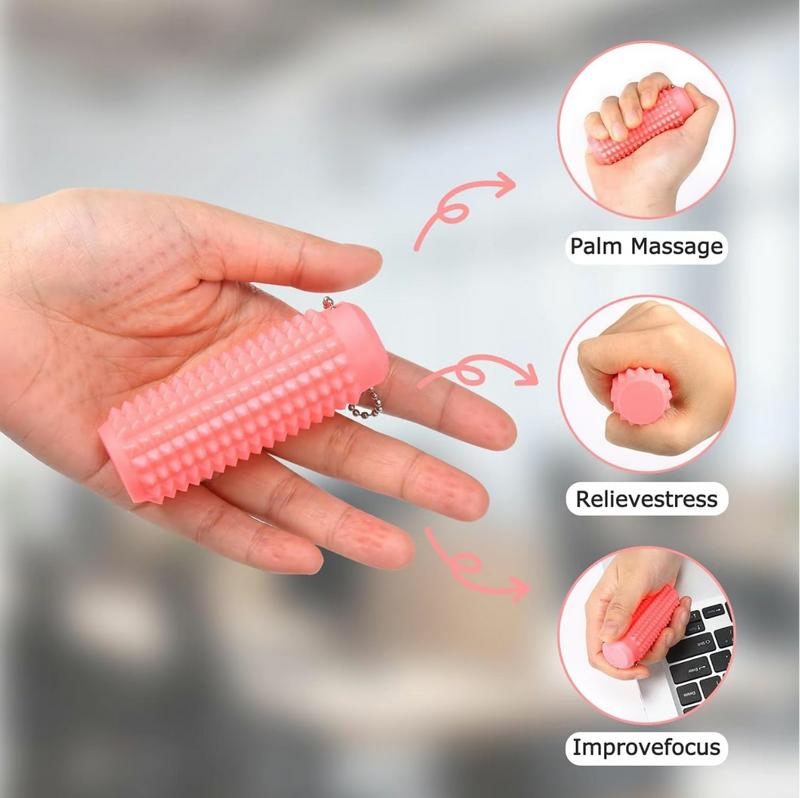 Little Ouchies Fidget, Pocket Mini Fidget Toy, Spiky Grippie Stim Keychain, Venting Key Pendant for AnxietyRelief Positive, Novelty Gifts for Friends Unique Design Tactile Experience Roller Shape Portable Fun Emotional Support