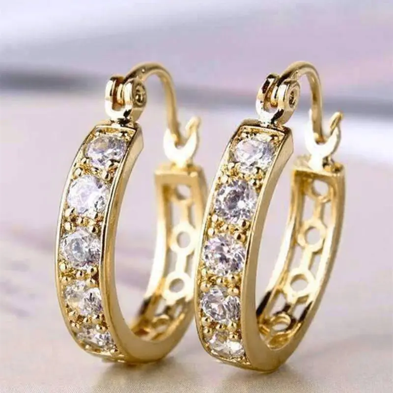 2 Counts Fashion Rhinestone Decorated Hoop Earrings, Statement Earrings, Anniversary Wedding Party Jewelry Gifts for Women, Fashionable Hoop Earrings, Earrings Hoops