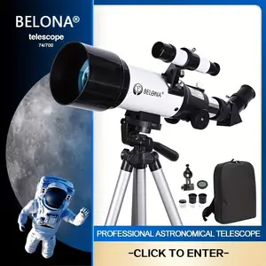 Telescope For Adults Astronomy - 70 Mm Aperture 400 Mm AZ Powerful Astronomical Telescope For Beginners For Stargazing Refractor Travel Telescope With Smartphone Adapter Wireless Remote