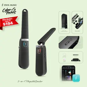 【Music Is Free】Enya CYBER-G Pocket 2-in-1 Playable Speaker,world's first playable speaker,Smart Stringless guitar CyberG PocKet Pocket Cyber Guitar ,foldable and portable , for adults, children, Stringless, Auto Play Mode,Fold to Listen,Unfold to Play