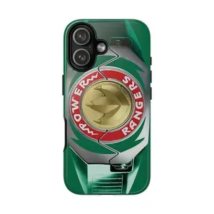 Retro Colorful Power Morpher Phone Case with Iconic All Rangers Dino Coin Design–iPhone Case for iPhone 17 16 Pro Max 15 Plus 14 Pro 13 12