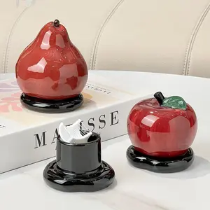 High-Value Ceramic Apple Toothpick Holder, Home Luxury Toothpick Dispenser, Creative Cotton Swab Storage Box, Stylish Toothpaste Container, Organiser, Organized, Household