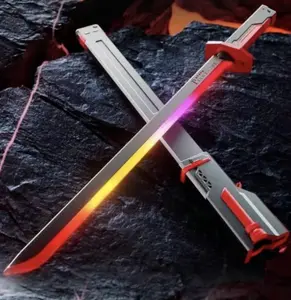 31.5" Cyberpunk Neon Sword Spark Blade Lightsaber Toy – Spark Edition with Sound & Fog, Eight-Color Streaming Light Effect, Type-C Rechargeable for Rave, Cosplay & Display plastic anime cosplay prop Ignite The Stars