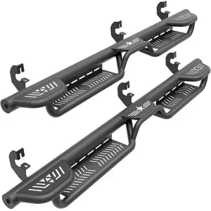 Three Raised Steps Running Boards Side Steps Compatible for 2015-2025 Chevy Colorado & GMC Canyon Crew Cab (4 Full Size Doors), Two Stairs Design Bolt-on Side Rails Step Nerf Bar
