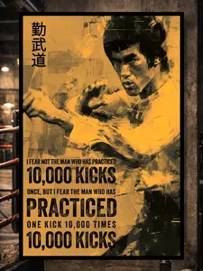 Martial Arts Bruce Lee Quotes Poster – Fear the Man of Discipline