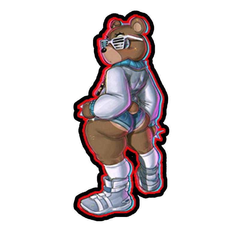 Peezy Yorn Sticker Pack Custom Made Holographic Adorable Bear Design Durable Viral Lifestyle Stickers 5ct