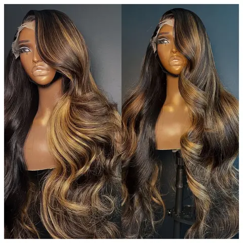 Fall Freshness 13x4 Lace Frontal Wig 1B/30 Balayage Highlights Wig Human Hair Full 200% Density HD Lace Front Wigs Brazilian Virgin Hair Wig Pre Plucked With Baby Hairline Pre Bleached Knots  Human HAIR Wig For Women, Heat Resistant Wig, Wigs Human Hair,,