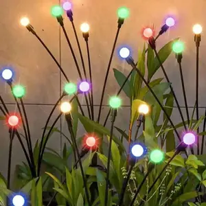 Solar Powered LED Wind-driven Firefly GroundInserted Lamp, 1 Count IP65 Waterproof LEDOutdoor Solar Post Lights, Decorative Light forGarden Patio Yard Lawn, Lighting, LED Lights,Solar Light Outdoor, Solar Pathway Lights