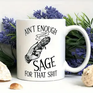 Sassy Ceramic Coffee Mug with Smudging Ritual Artwork Handcrafted Durable Drinkware for Tea and Coffee Lovers Unique Mystical Gift for Men and Women