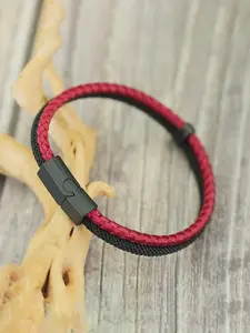 Men's Magnetic Clasp Jewelry Bracelet, Handmade Dragon Scale Weave Rope, Outdoor Surfer Style, Versatile Accessory for Men, Fashionable Bracelet, Braided Bracelets, Bracelet Design