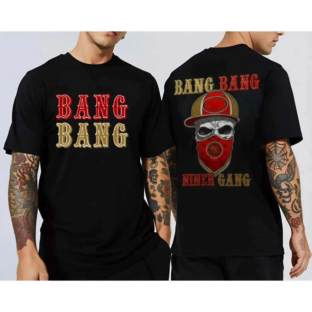 100% Cotton Double-Sided BANG BANG NINER GANG Tee, Perfect Game Day Gift for 49ers Fans! #   TikTokShop. #   TikTokMadeMeBuyIt. #   ViralTees #   TrendyTees