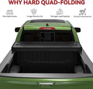 6.5ft Bed Quad Fold Hard Truck Tonneau Cover for Ford F-150 F150 2015-2025 Heavy-Duty Aluminum Alloy Bed Cover