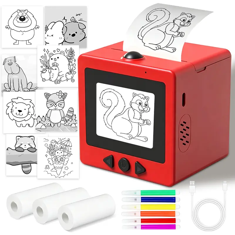 AI Voice-Powered Sticker Maker for Kids, Portable Thermal Printer with 6 Art Modes, Custom Sticker Machine Box for Journaling, School Projects & DIY Crafts, Creative Toy Gift for Boys Girls Ages 3+