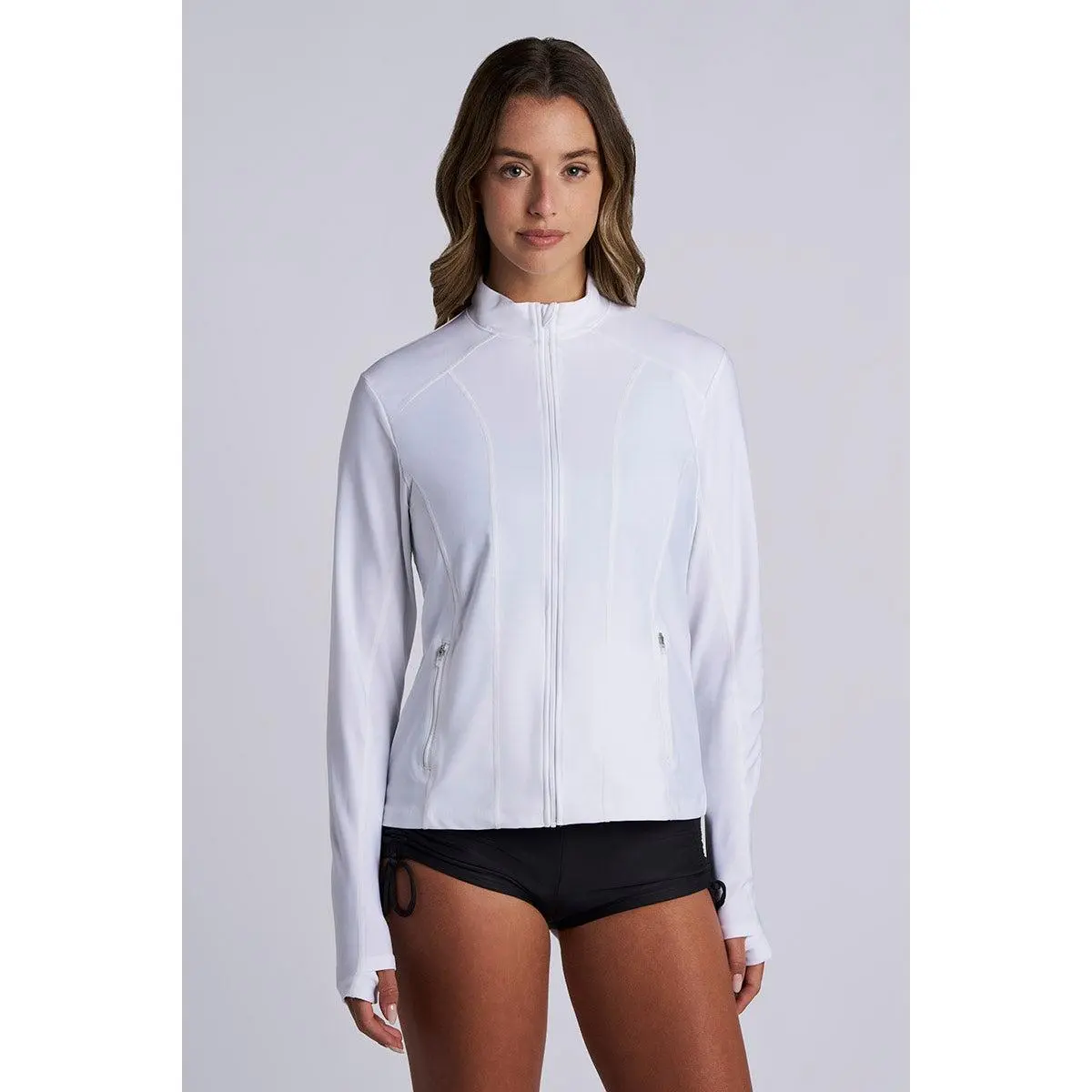 Malawi | Women's Fitted Swim Jacket with Full Zip | White