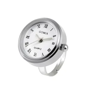 Silver Ring Watch – White Dial Mini Finger Watch | Adjustable Stainless Steel Band | Quartz Waterproof Ring Watch