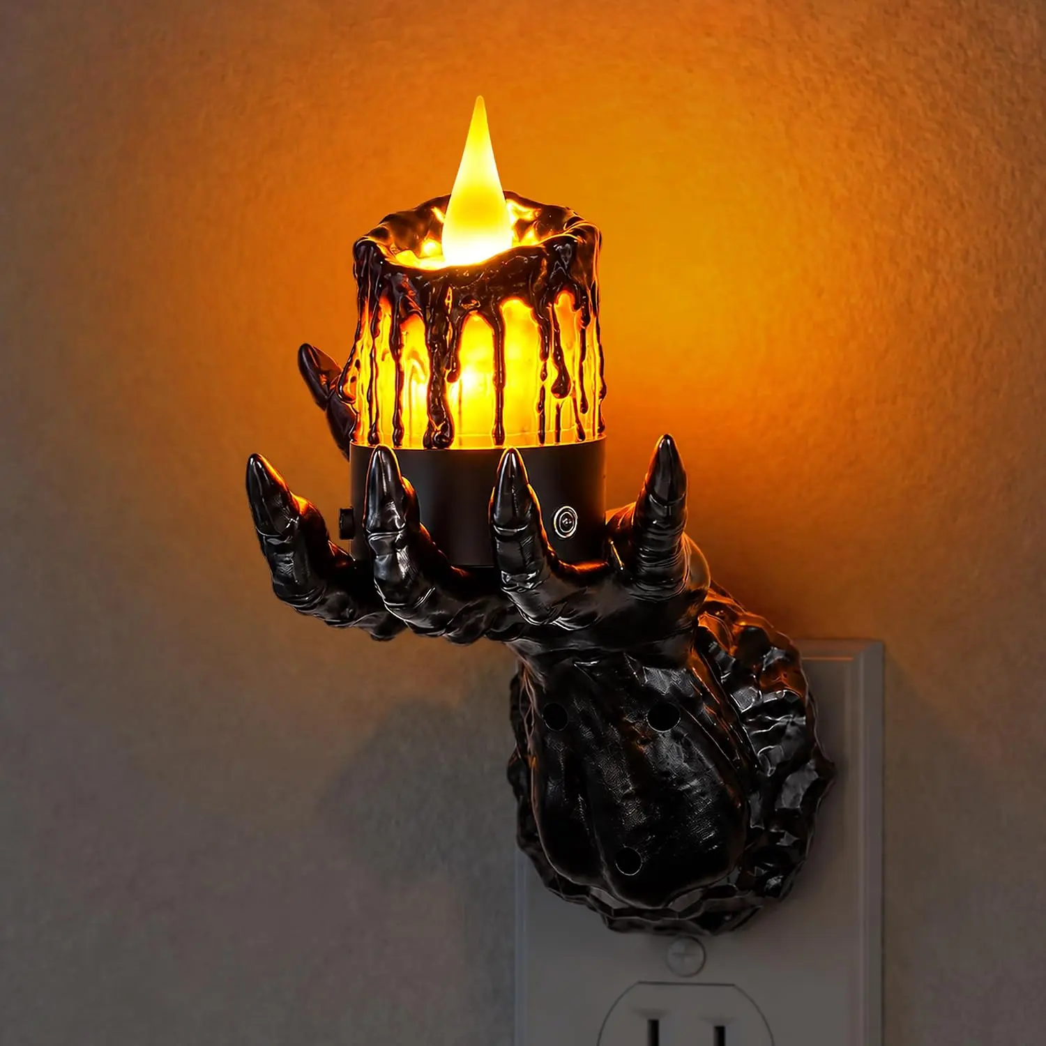Halloween Night Light, Gothic Hand Candle Night Light, Amber