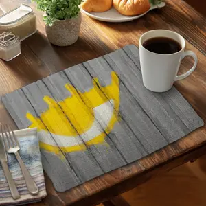 360 stand Yellow Eye Graffiti Rectangular Stain-Proof Placemat & Coaster, CBPM141890B7ZN, 14x18 in - Industrial Kitchen Tableware Home Decor Accessory, Coasters