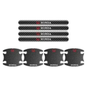 Carbon Fibre PVC Car Door Handle Bowl Protective Stickers Anti-collision Decal For Honda Civic Fit Jazz Accord Pilot CRV Odyssey Passport City Shuttle HRV