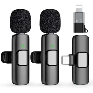 USB C Mini Wireless Lavalier Microphone for iPhone 15 16, iOS and Android Devices - Noise Reduction Lapel Mic for Recording, Clip on Mic, Omni Lav Mic for Video Recording, Tiktok, Youtube, Vlog