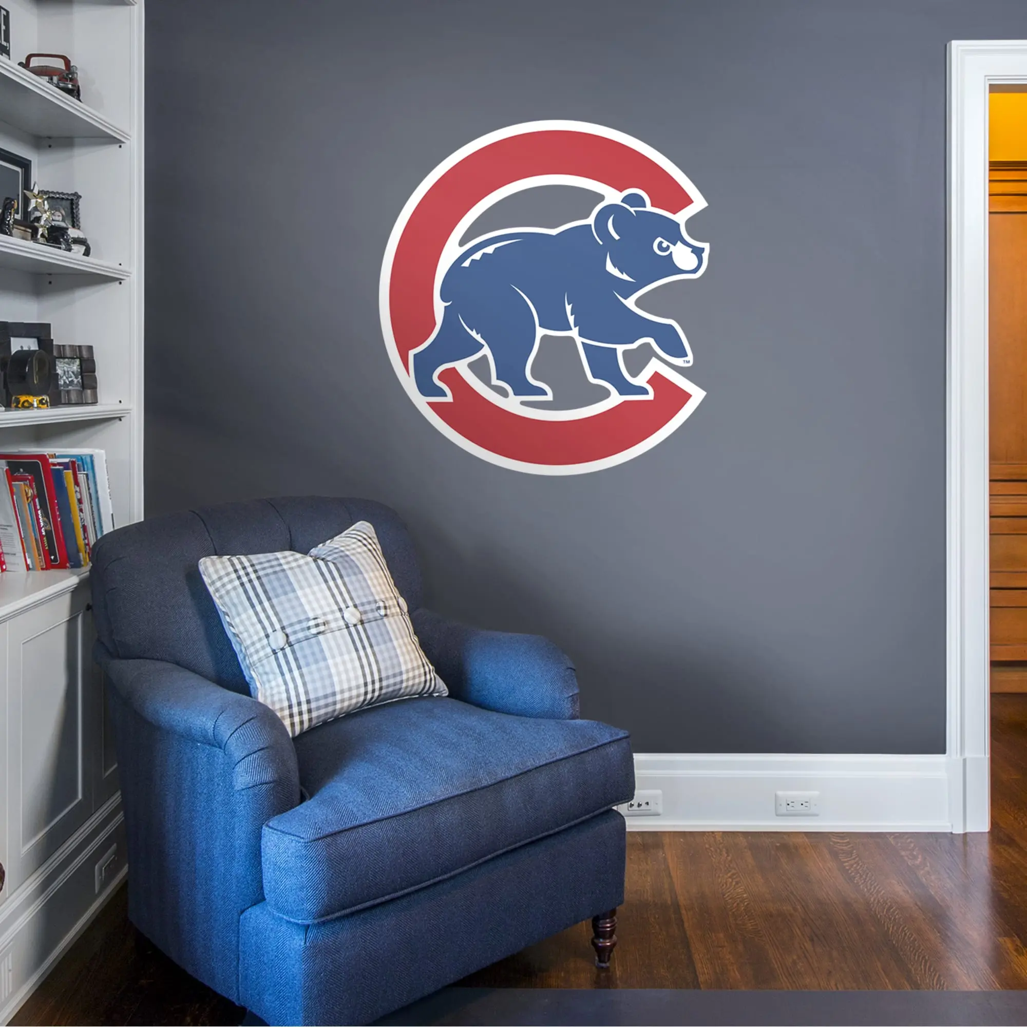 Official MLB Chicago Cubs RealBig Alternate Logo Collection Reusable Vinyl Decorative Wall Decals - Fan Room Wall Decor Art Stickers