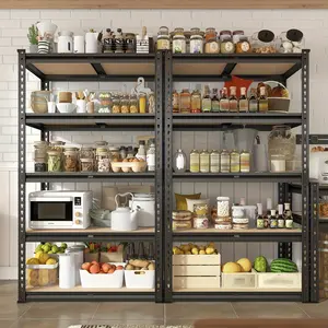 2000LBS Garage Shelving Storage Shelves Heavy Duty Shelving 5 Tier Metal Shelves For Garage Shelves, Adjustable Shelving Unit For For Kitchen Warehouse Basement Pantry Utility Rack Shelf, Black, 72" H X 35.5" W X 15.8" D