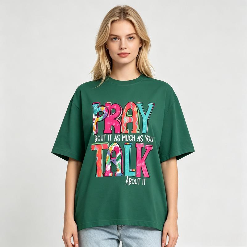 Women's Pure Cotton Casual Printed T-Shirt - Short Sleeve Crew Neck Top, Boho Cute, Lightweight, Streetwear Relaxed Fit, Machine Washable, Sohochic