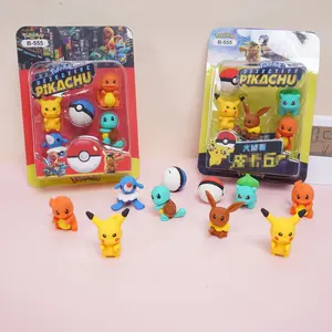 1 box/Pikachu eraser cartoon high specification high-quality eraser Pocket Monsters 3D cute pet eraser school student essential stationery - suitable for holiday gatherings, Christmas gifts, prizes (random colors)