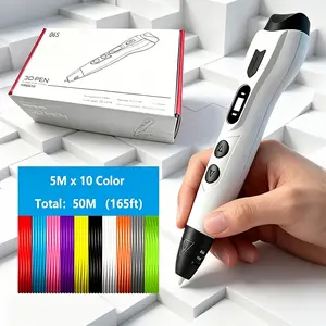 3DLNK New Upgraded 3D Printing Pen, No Clogging Nozzle, Easy to Use, PLA Filament: 10 Colors x5m Each, Total 50M/165ft, Comes with Portable Storage Bag+ Color Gift Box Packaging, 3DLNK- Perfect Gift for Loved Ones