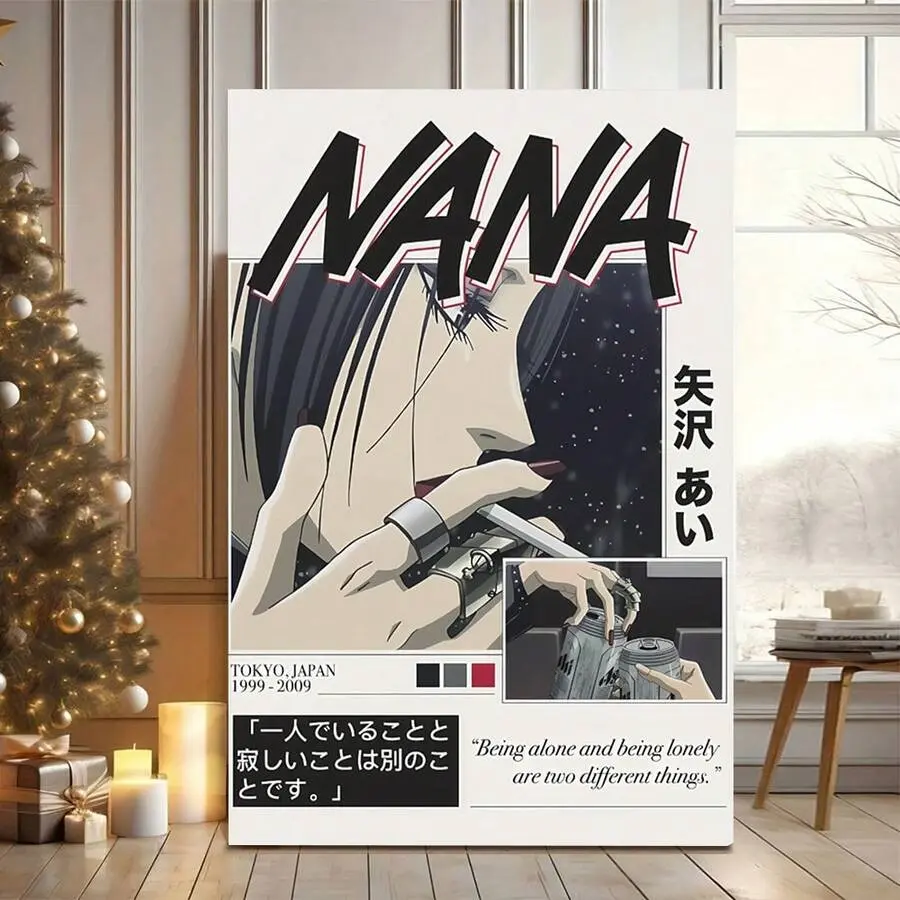 NANA Anime Retro Canvas Wall Art - Inspirational Artistic Osaki Nana Quotes Print, Lightweight Wood Framed/Unframed Japanese Manga Poster, 24x36inch(60x90cm) Anime Decor for Bedroom,Kid Room Aesthetic Home Decor, Inspirational Wall Art, Scratch Resistant
