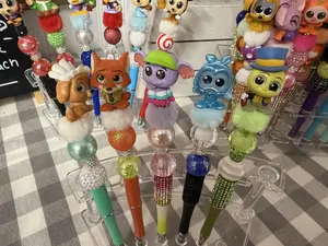 (Claim in live) Assorted character  Beaded Pens =Adorable Figures Great Gifts for Any Age No Warranty Unique Design