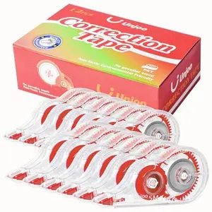 Unjoo White Correction Tape, Easy To Use Applicator for Instant Corrections Wrong Writing At Any Time, For school, Office (12pack, 5M/196" x 0.2", Black)