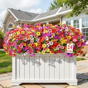 Artificial Flower (24/pcs/set), UV Resistant Colorful Fake Flower, Decorative Bouquet for Home Decor Garden Party Wedding Decor