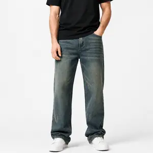 Baggy Jeans for Men,Basic Loose Fit Denim Pants,Casual Wide-Leg Cotton Bottoms for Daily Outdoor, Streetwear Comfortable Menswear for All Seasons, Versatile Jeans for All Body Types summervibes vaquero