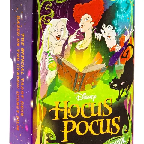 Hocus Pocus Tarot Card Deck Set - Unisex, 78 Full-Color Illustrations, 128-Page Guidebook, Sanderson Sisters Themed, Halloween Vibes, Beginner-Friendly, Card Meanings, Sturdy, Simple Spreads, Must-Have for Fans, Decorative Gift Box