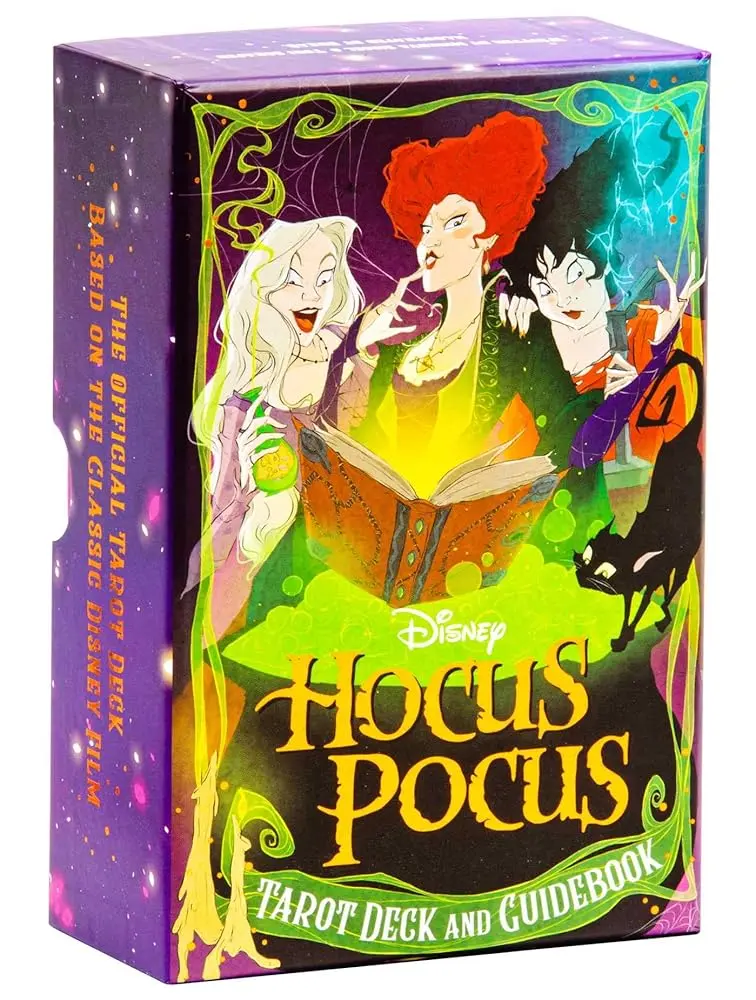 Hocus Pocus Tarot Card Set - Deck of 78 Illustrated Cards, 128-Page Guidebook, Beginner-Friendly, Ideal Gift for Enthusiasts, Deck Of Cards