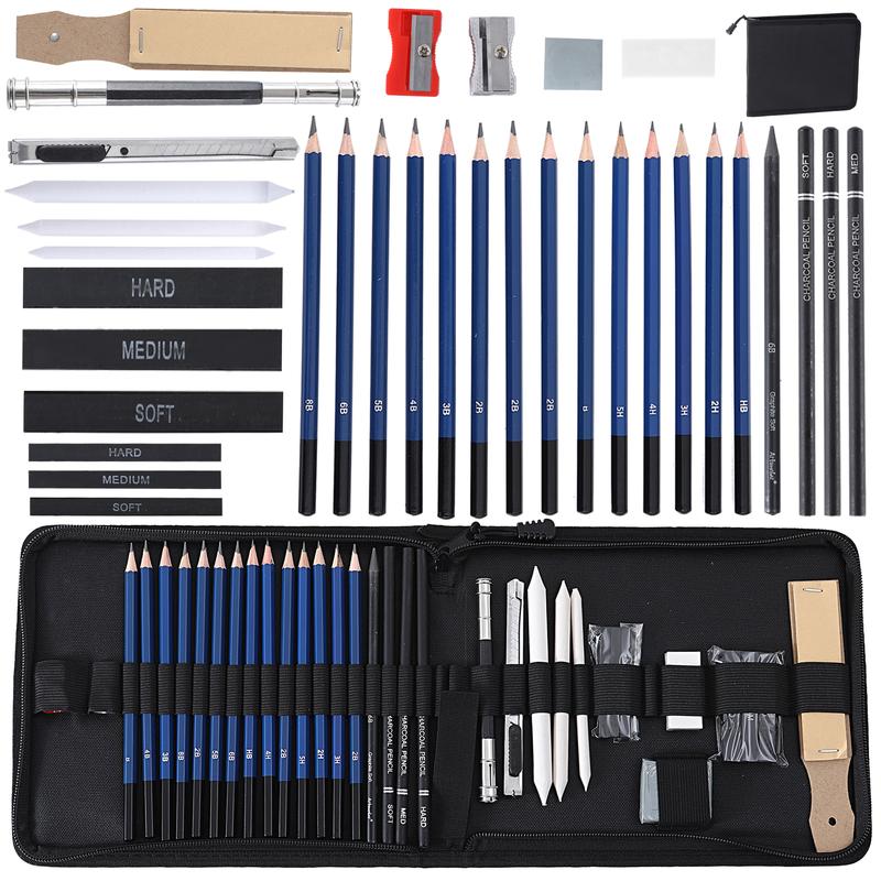 35pcs Professional Drawing Pencil Set - Complete Sketching and Painting for Artists Professional Art Uses Perfect Halloween Gifts，drawing pencils、drawing supplies