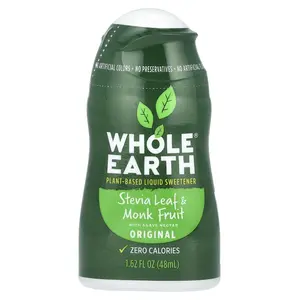 Whole Earth Stevia Leaf & Monk Fruit With Agave Nectar, Original, 1.62 fl oz (48 ml)
