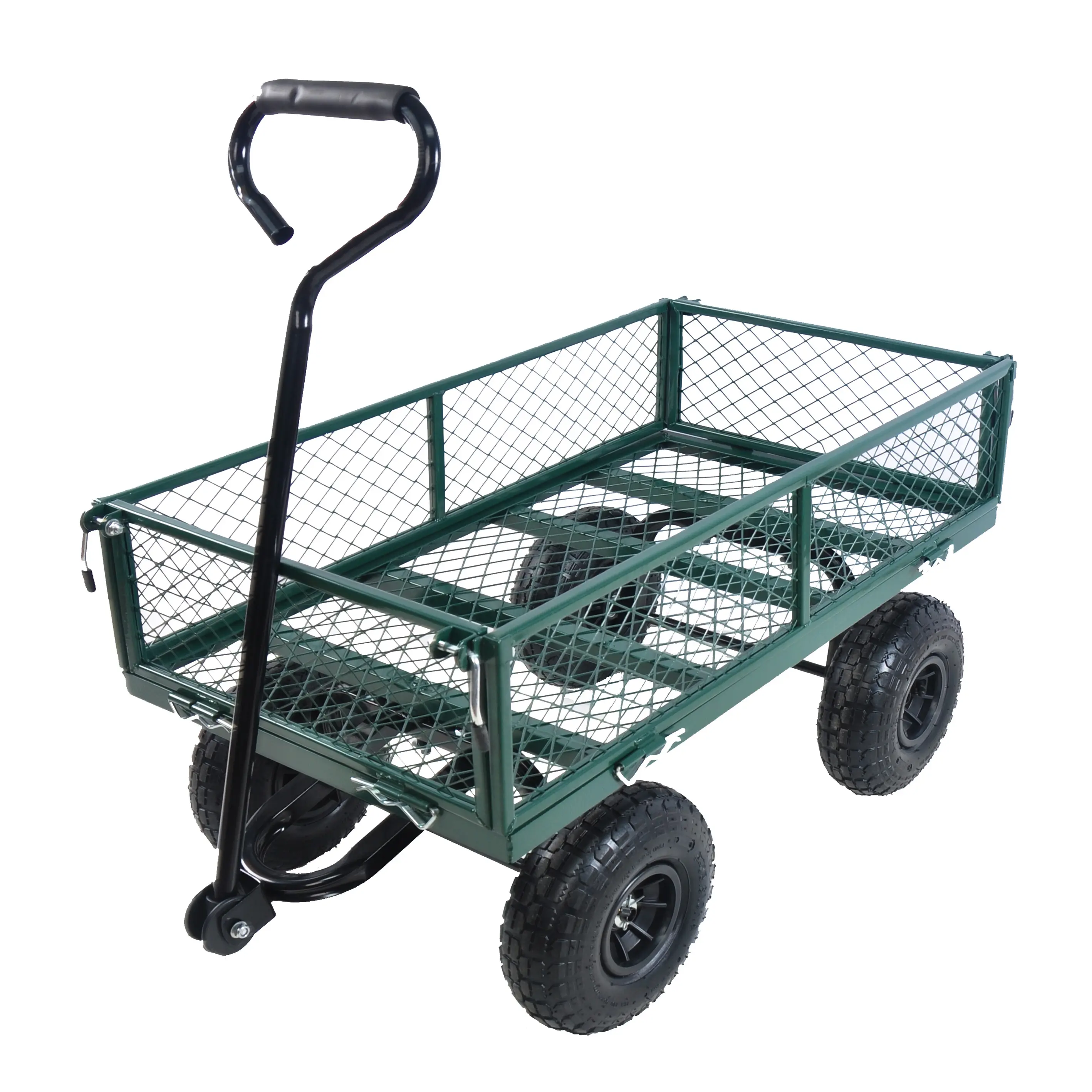Stable Steel Utility Cart with Removable Side Panels, 550lb (249.5 kg) Heavy-Duty Wagon for Garden, Lawn & Hunting Outdoor Hauling Equipment